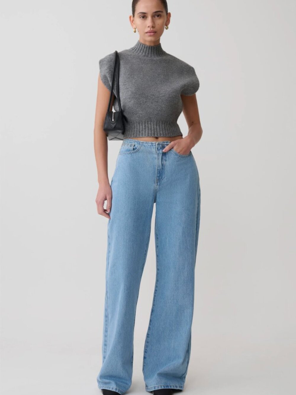 Meshki Caitlin Mid Rise Denim Jeans - Classic Blue